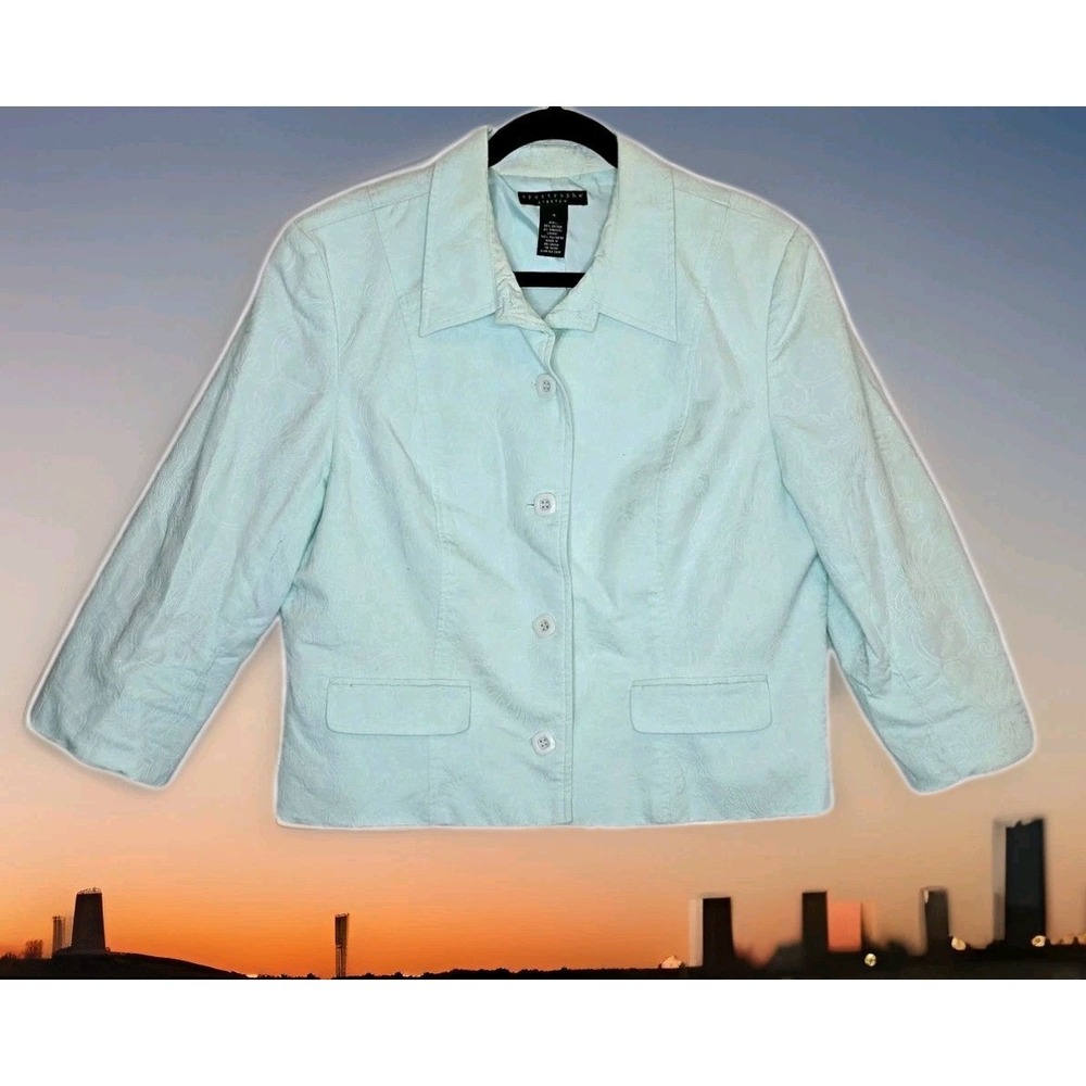 Apostrophe Blazer Jacket Womens SZ: 18 Mint Green Button Up
